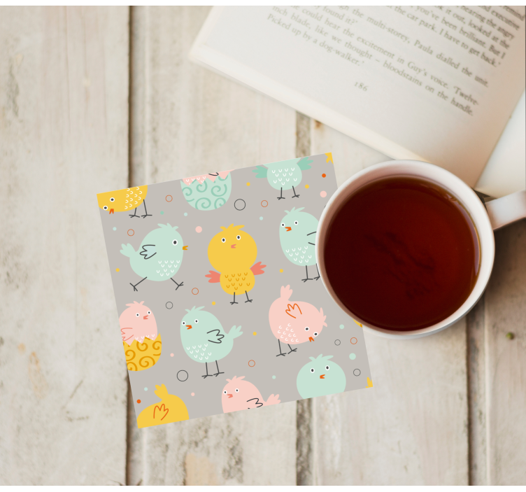 Untersetzer geek mit bunten lustigen vögeln - TenStickers