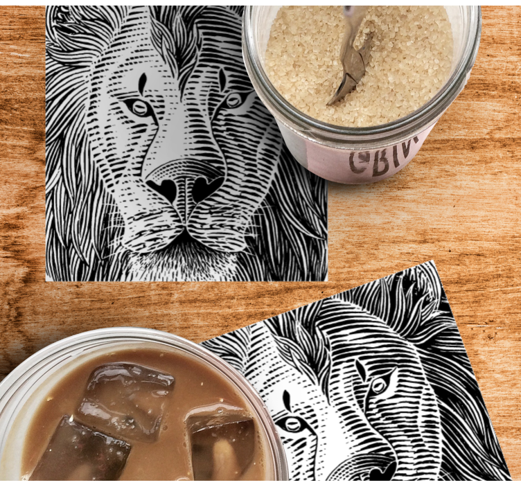 Untersetzer geek mit detaillierter löwenillustration - TenStickers