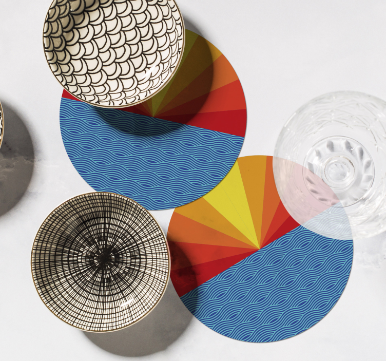 Untersetzer geek mit lebhaftem geometrischem kreisdesign - TenStickers