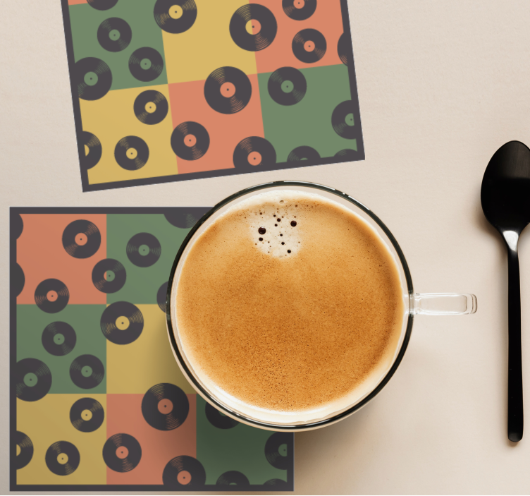 Untersetzer geek mit schallplattenmuster - TenStickers