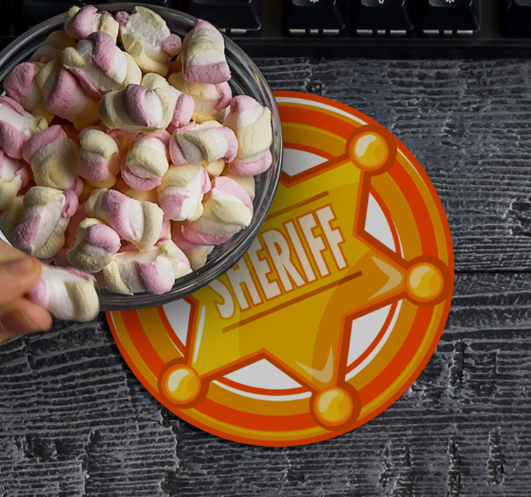 Untersetzer geek mit sheriffstern motiv - TenStickers