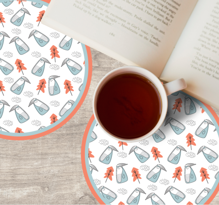 Untersetzer geek mit skurrilem blattmuster - TenStickers