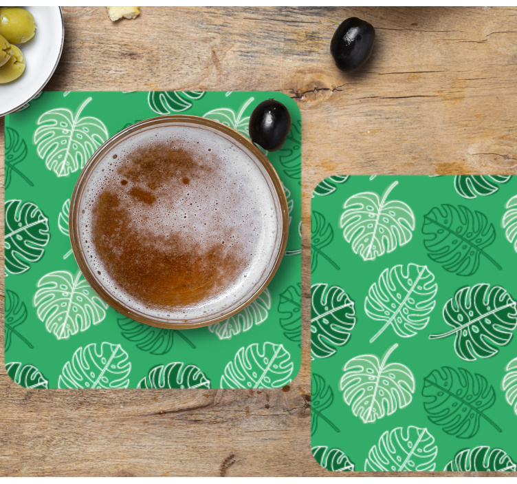 Untersetzer mit blättrigem muster - TenStickers