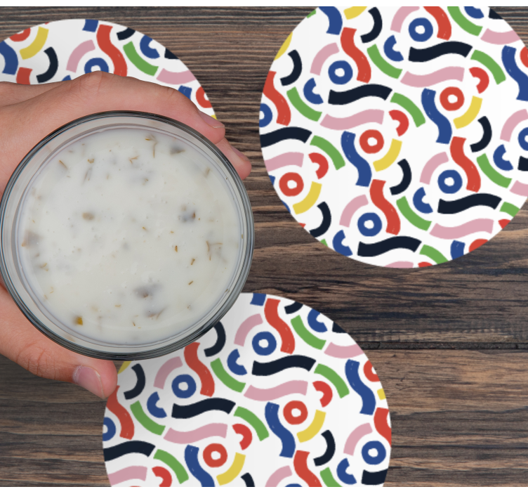 Untersetzer mit bunten abstrakten mustern - TenStickers