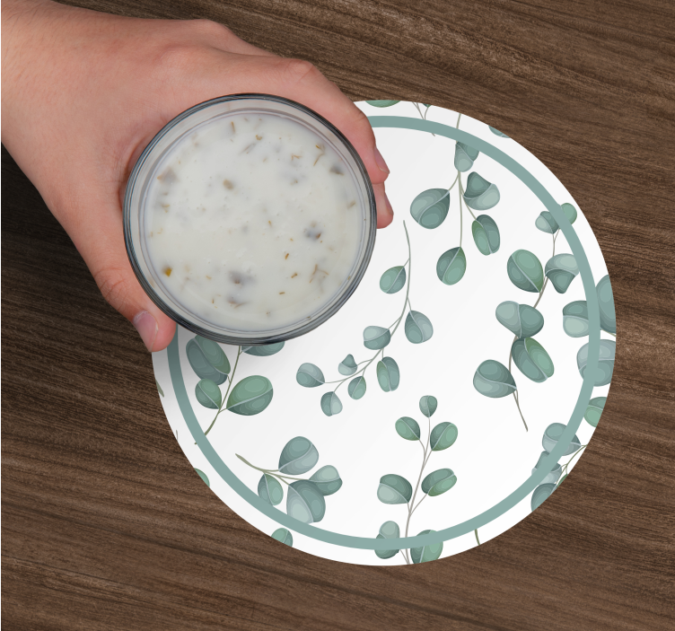 Untersetzer mit eukalyptusblatt-muster - TenStickers