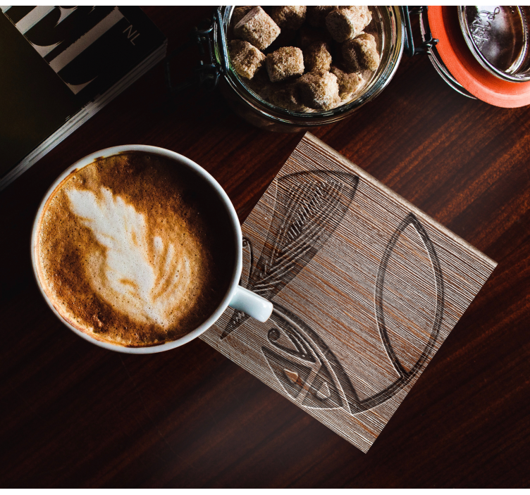 Untersetzer mit filigranen holzmustern - TenStickers