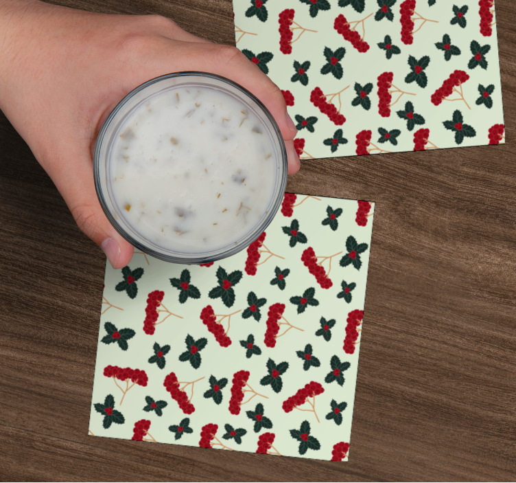 Untersetzer mit floral inspiriertem hintergrund - TenStickers