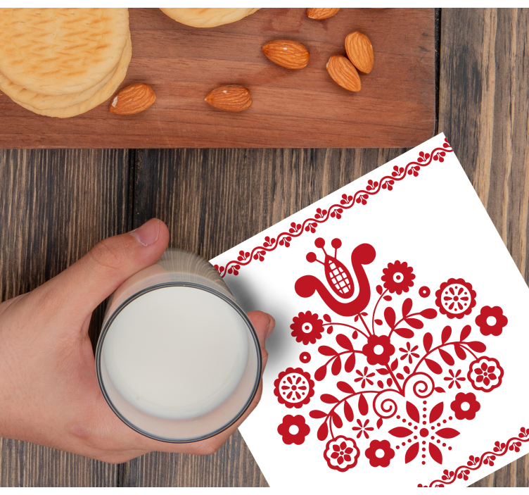 Untersetzer mit floralem volksmotiv - TenStickers