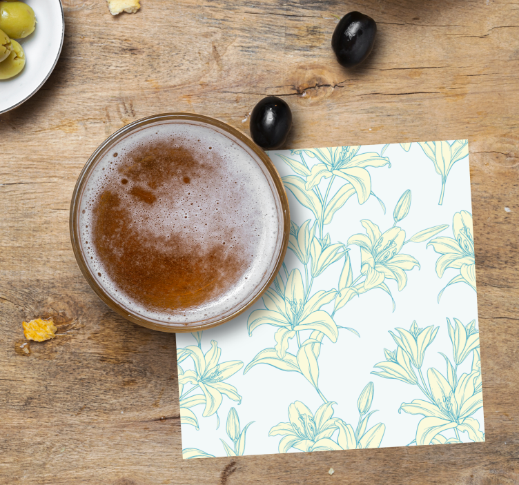 Untersetzer mit floraler mustereleganz - TenStickers