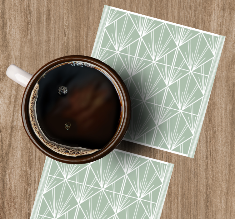 Untersetzer mit geometrischem blattmuster - TenStickers