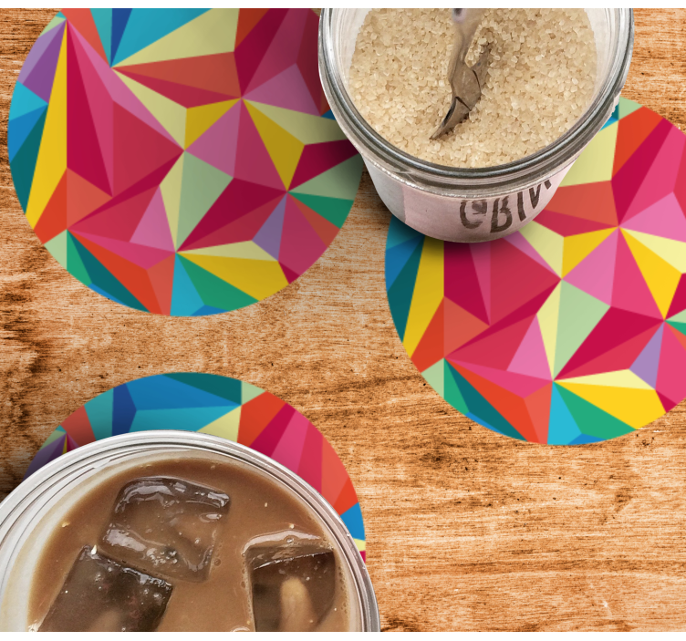 Untersetzer mit lebendigen geometrischen mustern - TenStickers