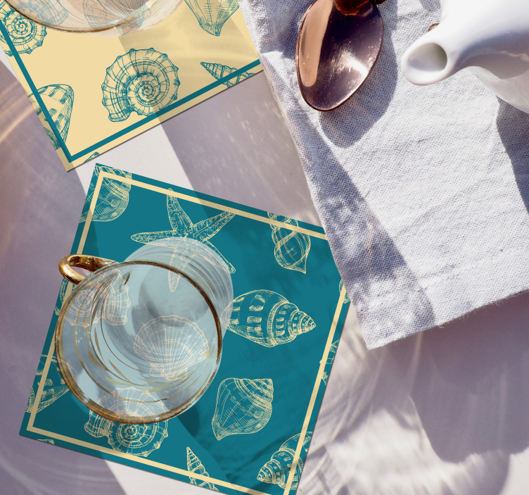 Untersetzer mit muschelmotiv elementen - TenStickers