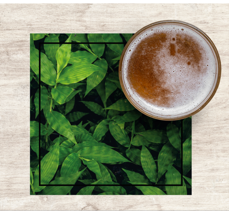 Untersetzer mit üppigem grünem blattmuster - TenStickers