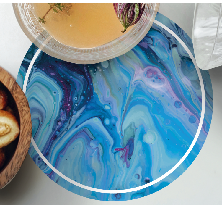 Untersetzer mit wirbelndem blauen muster - TenStickers