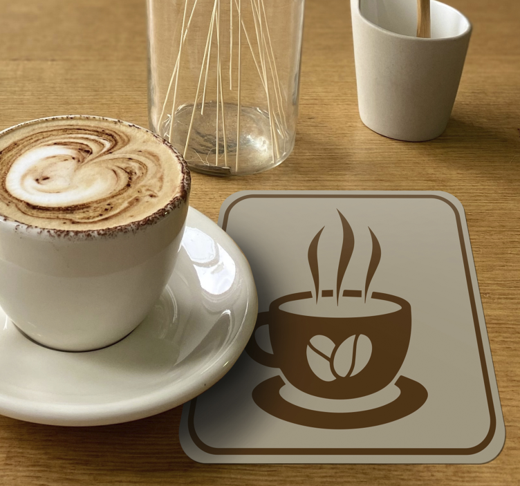 Untersetzer modern kaffeetasse-emblem - TenStickers