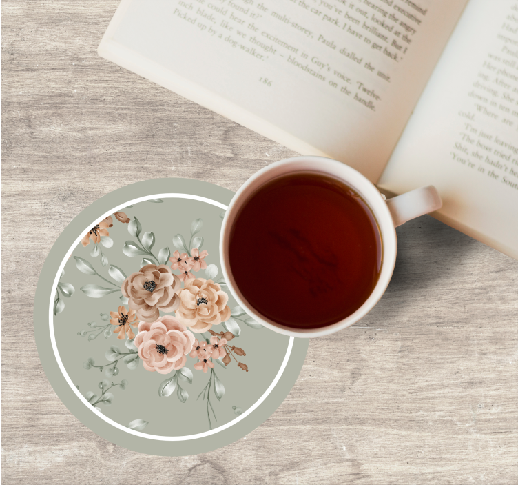 Untersetzer modern mit floralem eleganzmotiv - TenStickers