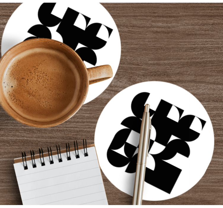 Untersetzer modern mit geometrischen monochromen mustern - TenStickers