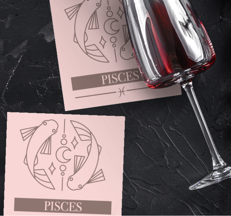 Untersetzer personalisiert fische symbol des sternzeichens - TenStickers