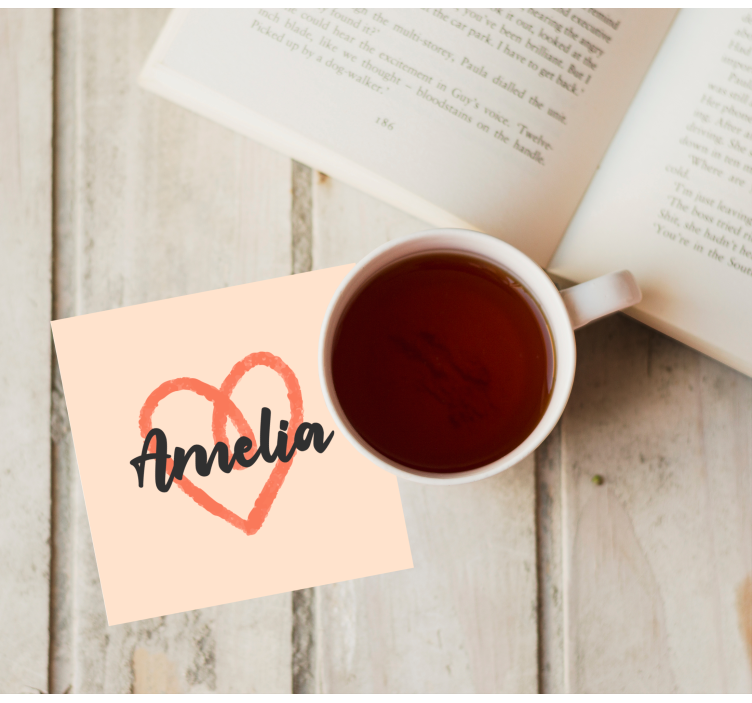 Untersetzer personalisiert herzform gestaltung - TenStickers