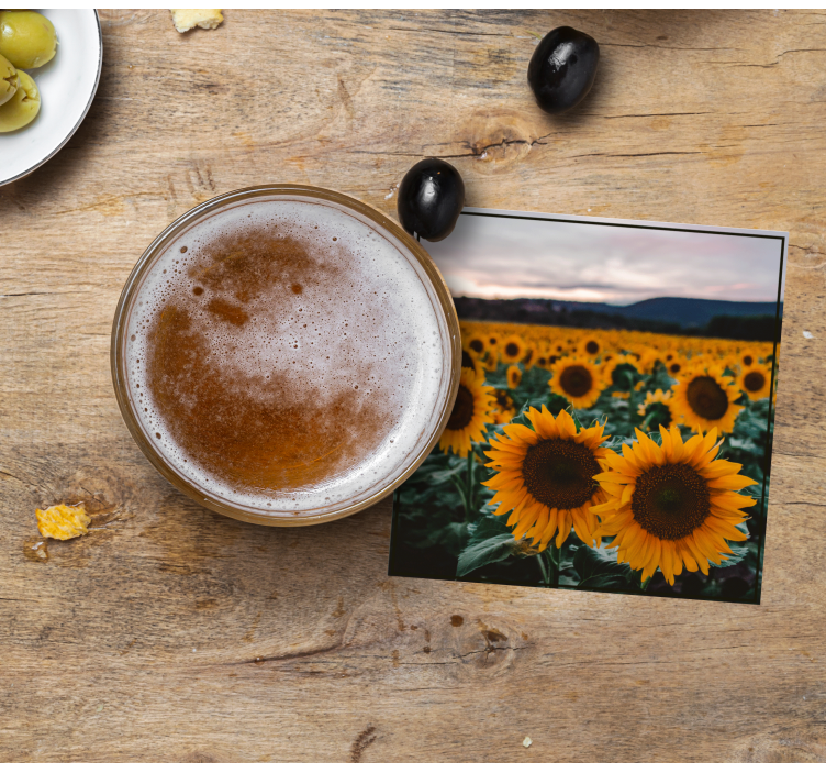 Untersetzer personalisiert sonnenblumenfeld foto - TenStickers