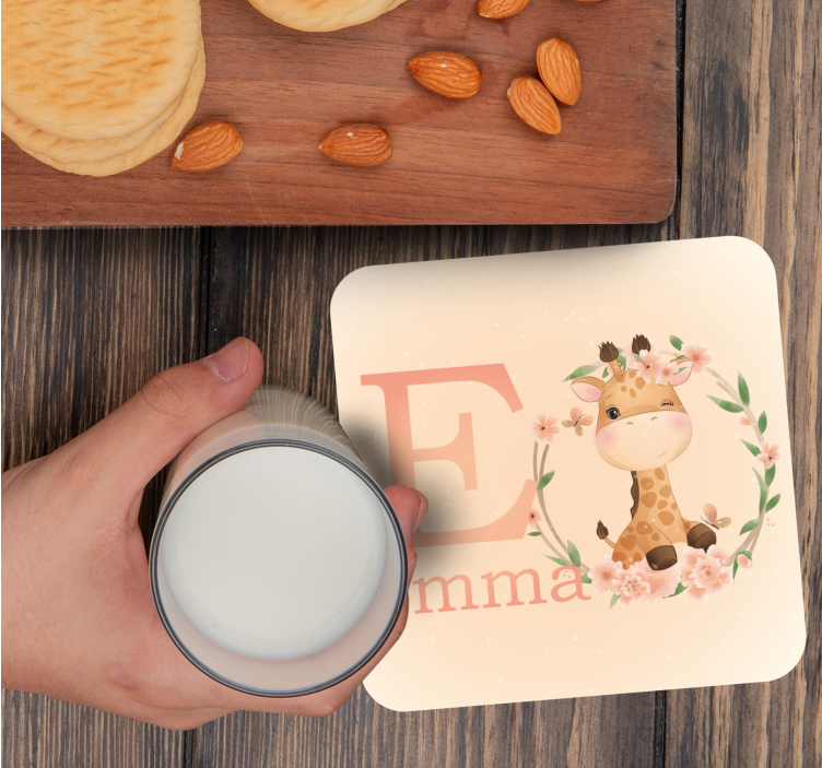 Untersetzer personalisiert süßes giraffenmotiv - TenStickers