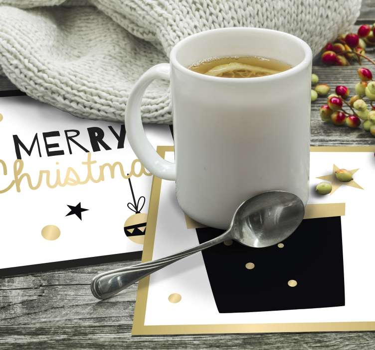 Untersetzer weihnachten fröhliches geschenkdesign - TenStickers