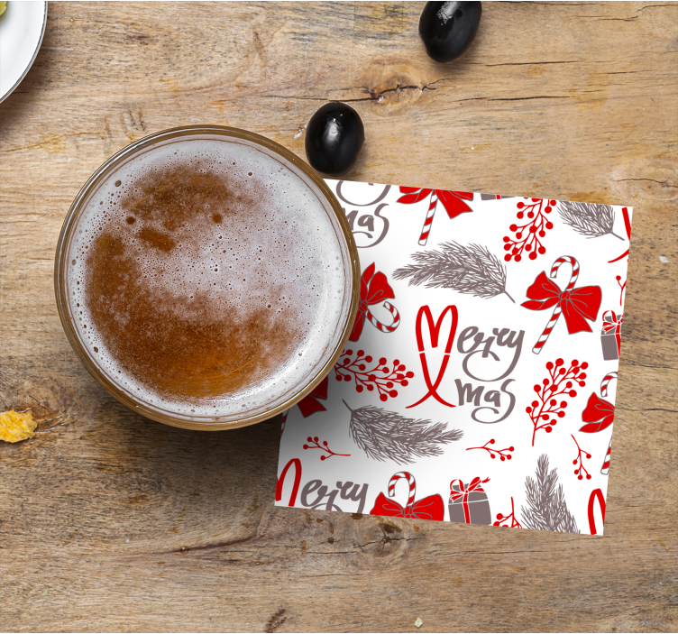 Untersetzer weihnachten mit festlichen mustern - TenStickers
