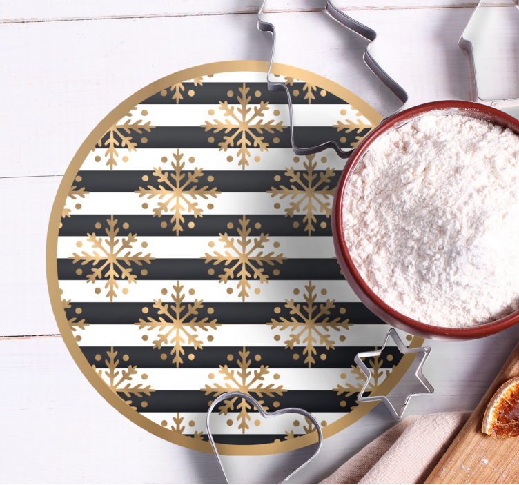Untersetzer weihnachten mit gestreiftem schneeflocken-muster - TenStickers