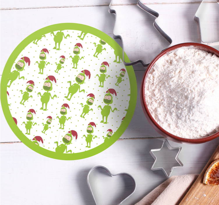 Untersetzer weihnachten mit verspielten grünen figuren - TenStickers