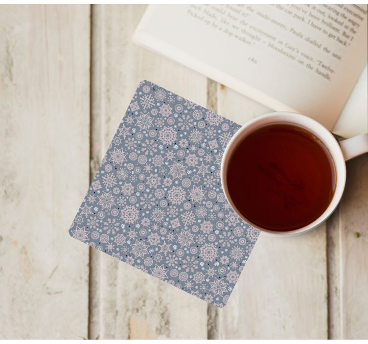 Untersetzer weihnachten mit winterlichem blumenmuster - TenStickers