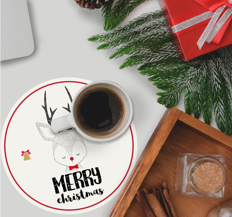 Untersetzer weihnachten rentier mit glocken - TenStickers