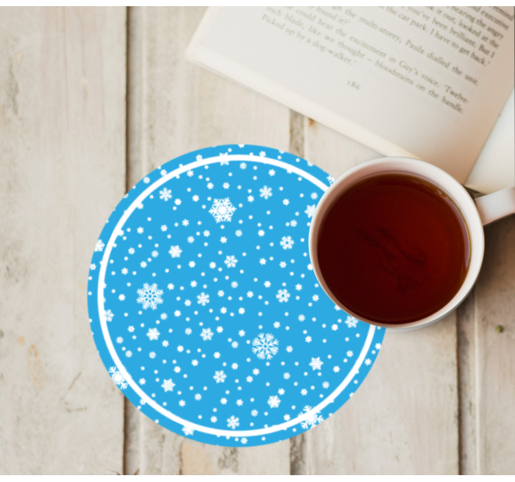 Untersetzer weihnachten rund mit schneeflockenmuster - TenStickers