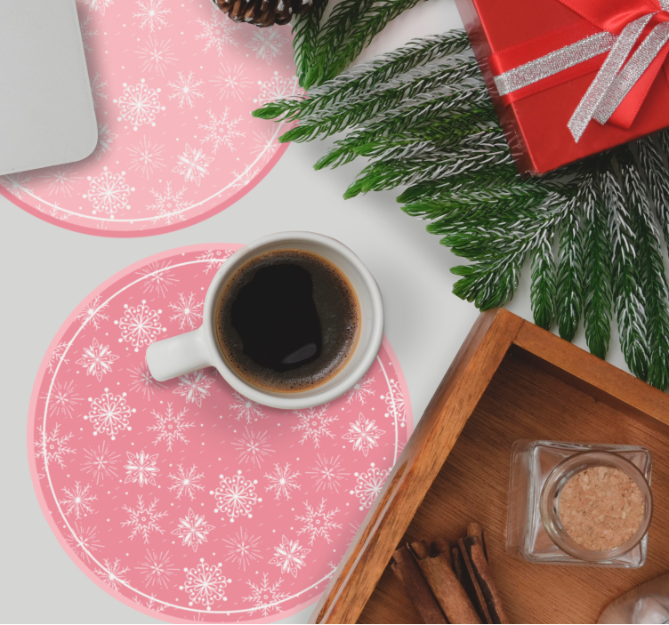 Untersetzer weihnachten schneeflockenmuster set - TenStickers