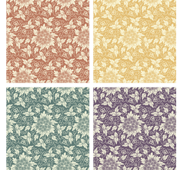 Vintage untersetzer mit floralen mustern - TenStickers