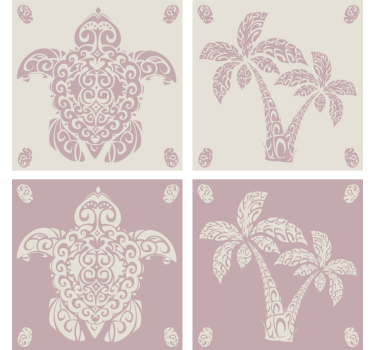 Untersetzer geek mit eleganten palmblattformen - TenStickers