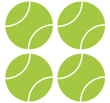 Untersetzer geek rundes grünes tennis set - TenStickers