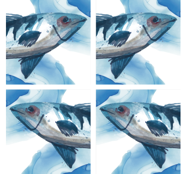 Untersetzer geek aquarell fischillustration - TenStickers