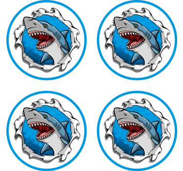 Untersetzer geek mit wütendem haifisch-motiv - TenStickers