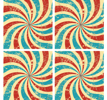 Vintage untersetzer mit wirbelndem rot blau muster - TenStickers