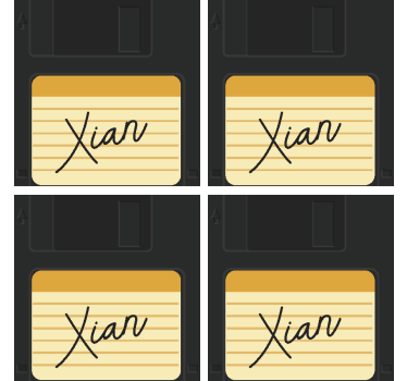 Untersetzer Freak Diskette mit Namen - TenStickers
