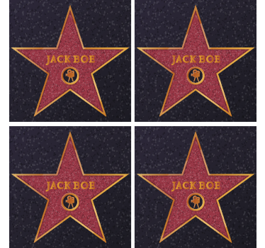 Untersetzer Freak Hollywood Stern mit Namen - TenStickers