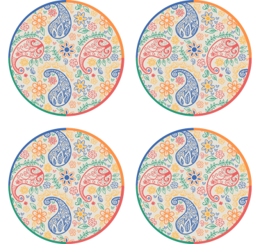Untersetzer geek mit bunten blumenmustern - TenStickers