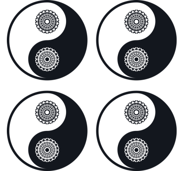Untersetzer geek yin yang mandala muster - TenStickers