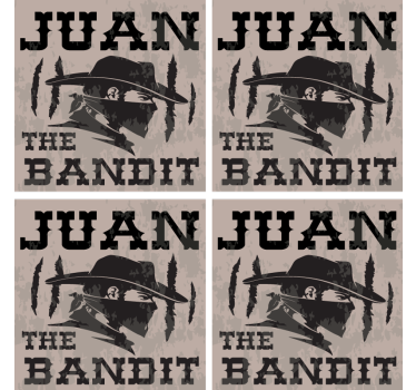 Vintage untersetzer juan bandit silhouette - TenStickers