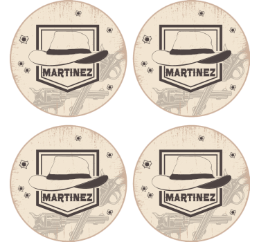 Untersetzer geek westernhut und waffen - TenStickers