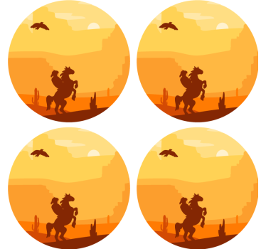 Vintage untersetzer sonnenuntergang wüstenlandschaft - TenStickers