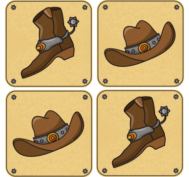 Untersetzer geek cowboyhut und stiefel - TenStickers