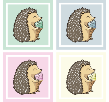 Untersetzer geek igel beim eisessen - TenStickers