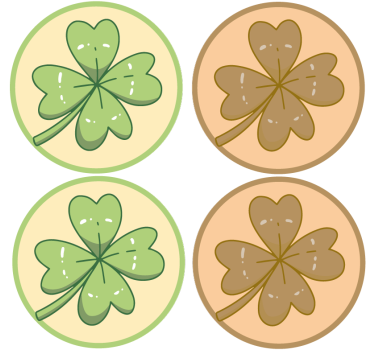 Untersetzer geek mit vierblättrigen kleeblatt-designs - TenStickers