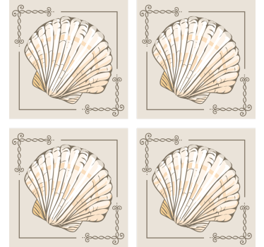 Vintage untersetzer mit elegantem muschelmotiv - TenStickers